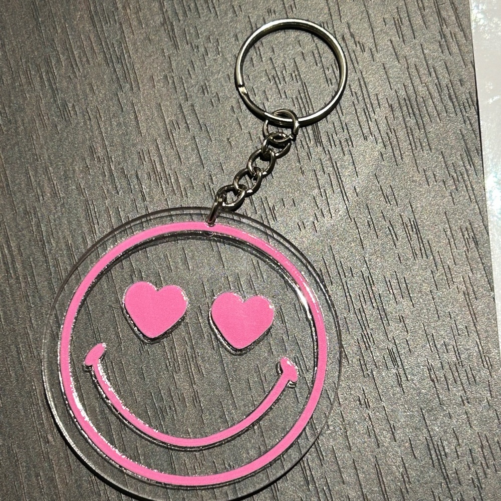 Pink Smiley Face Key Holder